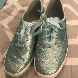 Kate Spade Blue Glitter Keds